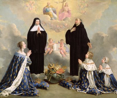 Anne of Austria and Her Children at Prayer with St. Benedict and St. Scholastica by Philippe de Champaigne